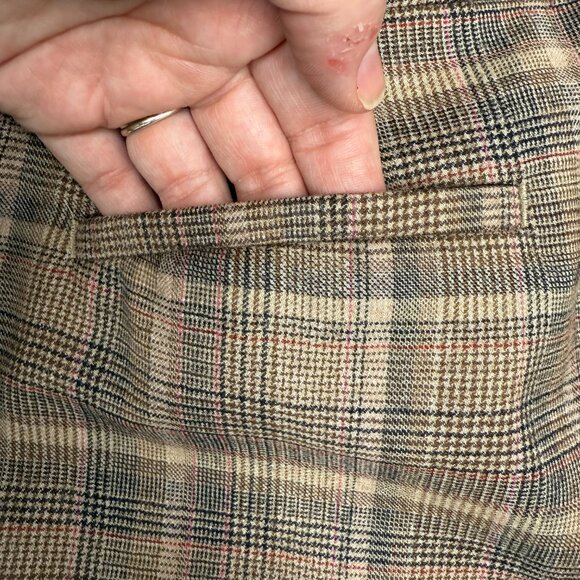 EUC Women's TALBOTS Hampshire Ankle Lined Wool Jute Multi‎ Plaid Pants | Size 12 - Picture 9 of 14
